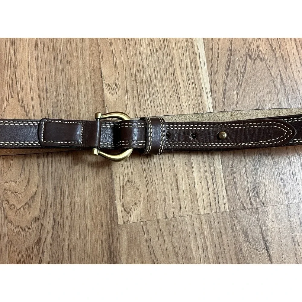 Cipriani Brown Leather Belt Women's Size Medium Style 7658 Loop Buckle Western‎